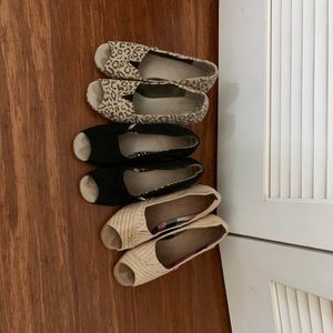 Lot of 3 Tom’s wedges sz 8